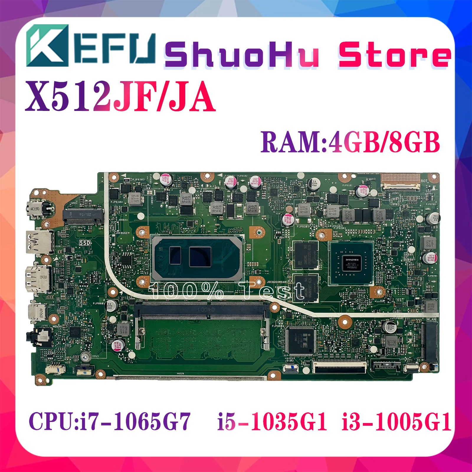 Материнская плата KEFU X512JA Материнская плата ASUS X512JF X512JP V5000J V5000JP для ноутбука со стандартной фотографией 4G/8G-RAM UMA
Материнская плата KEFU X512JA Материнская плата ASUS X512JF X512JP V5000J V5000JP для ноутбука со стандартной фотографией 4G/8G-RAM UMA
