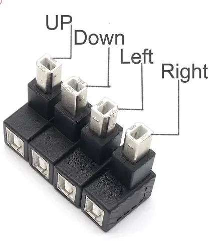 USB 2.0 Type B Print Adapter 90 Degree Up Down Left Right Angle Plug Extender Jack Male To Female Converter For Printer Scanner
USB 2.0 Type B Print Adapter 90 Degree Up Down Left Right Angle Plug Extender Jack Male To Female Converter For Printer Scanner