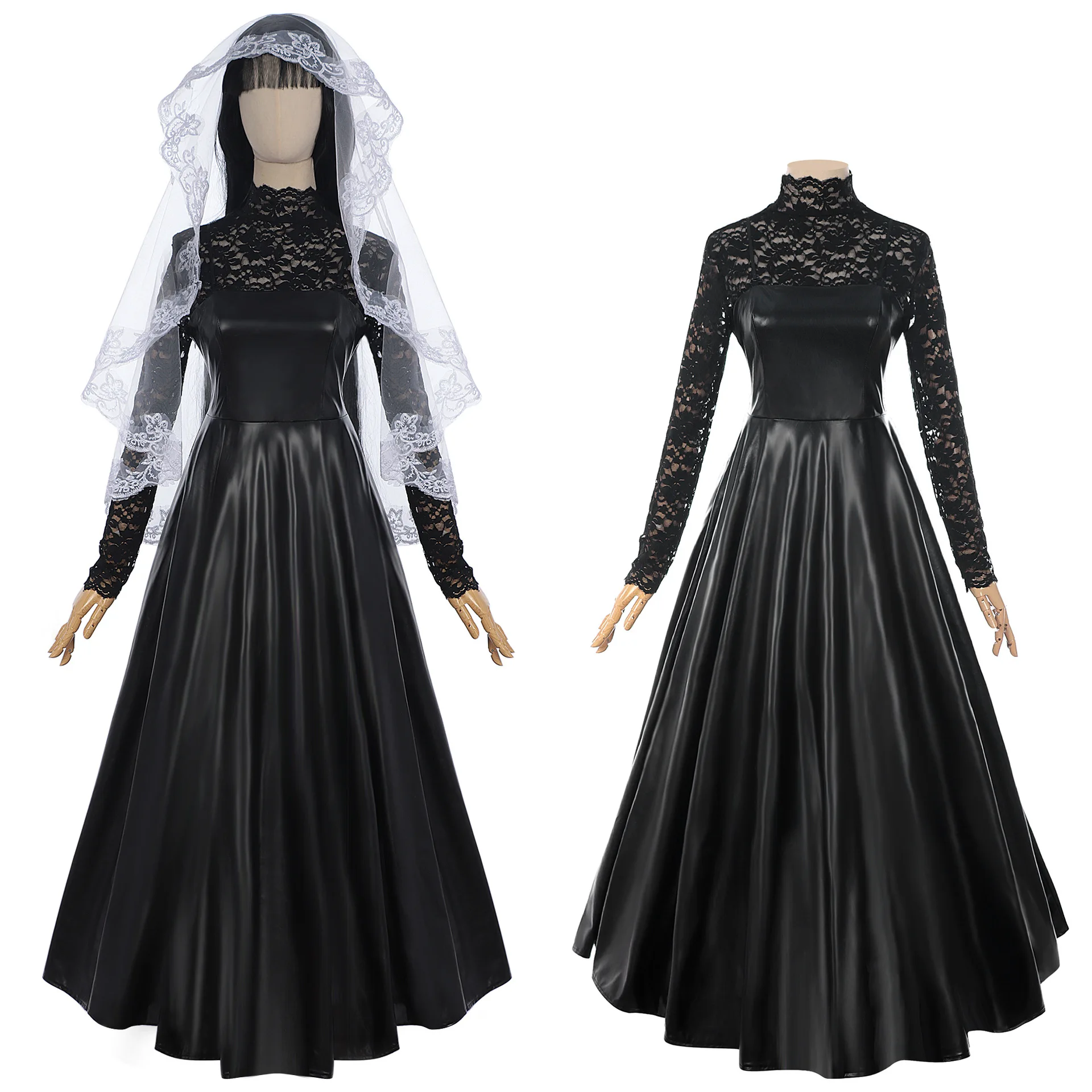 Daily Cosplay Costume - Long Black Leather Skirt Dress with Lace Lining Full Set Versatile Daily Wear & Cosplay Attire
Daily Cosplay Costume - Long Black Leather Skirt Dress with Lace Lining Full Set Versatile Daily Wear & Cosplay Attire