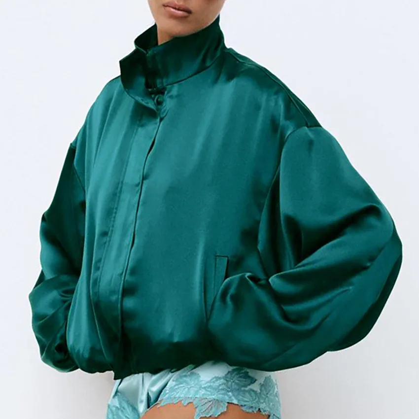 Shpmishal 2026 High Neck Zip Up Jacket Women Loose Fit Lantern Sleeve Reflective Casual Blazer Commute Outerwear
Shpmishal 2026 High Neck Zip Up Jacket Women Loose Fit Lantern Sleeve Reflective Casual Blazer Commute Outerwear