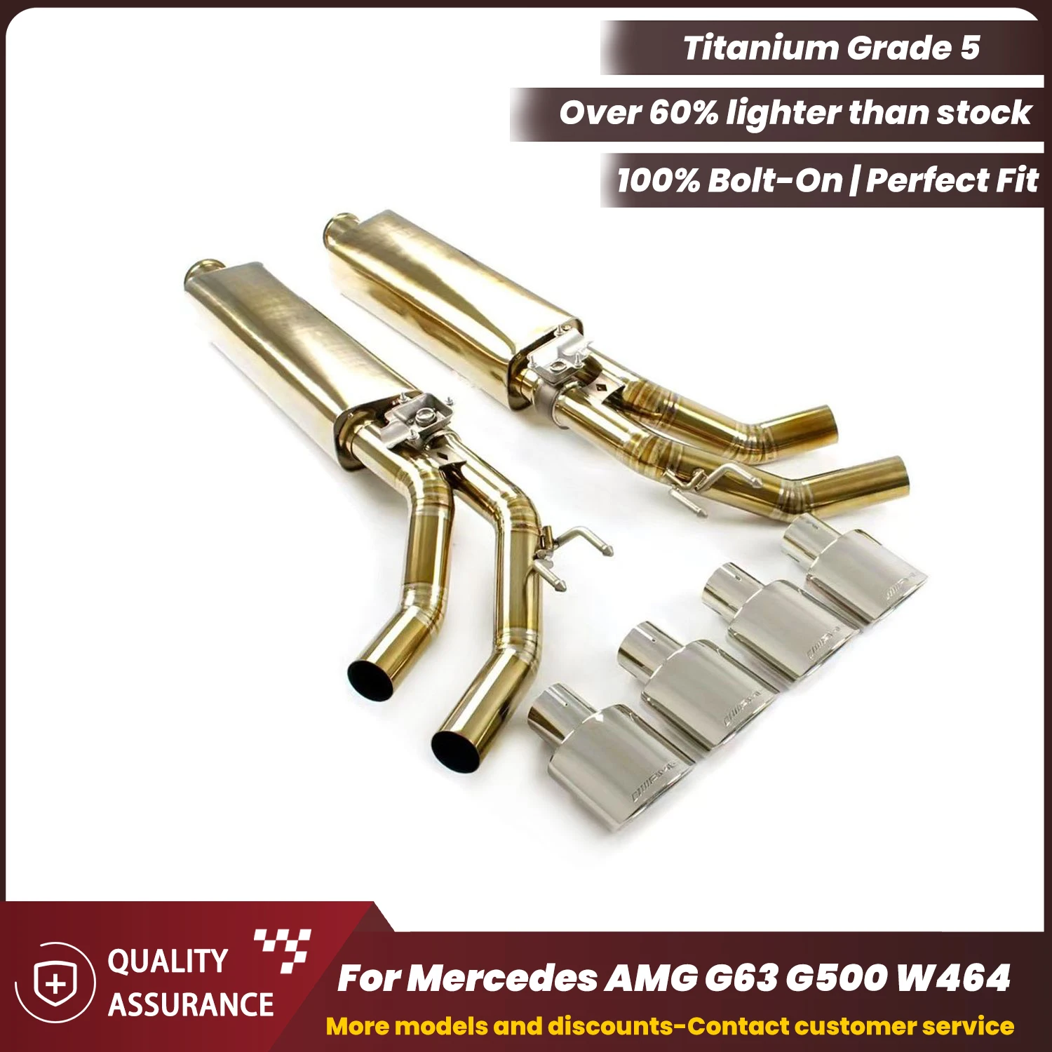 ECCF Titanium Valved Catback Exhaust 4 Tips for Mercedes AMG G63 G500 W464 with Sport Sound Performance Upgrade Easy Install
ECCF Titanium Valved Catback Exhaust 4 Tips for Mercedes AMG G63 G500 W464 with Sport Sound Performance Upgrade Easy Install