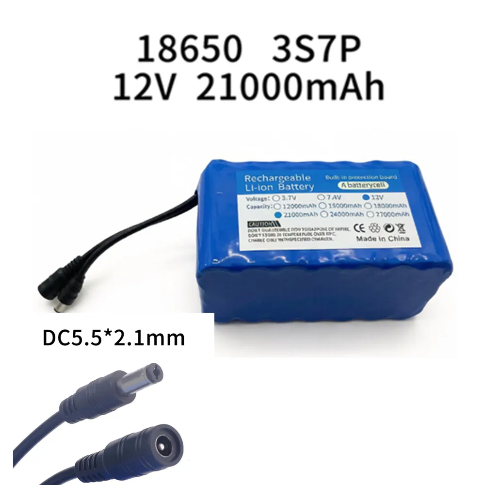 12V 21000mAh 3S7P 18650 Lithium Rechargeable Battery Pack for Speaker Flashlight CCTV Camera GPS Search Light
12V 21000mAh 3S7P 18650 Lithium Rechargeable Battery Pack for Speaker Flashlight CCTV Camera GPS Search Light
