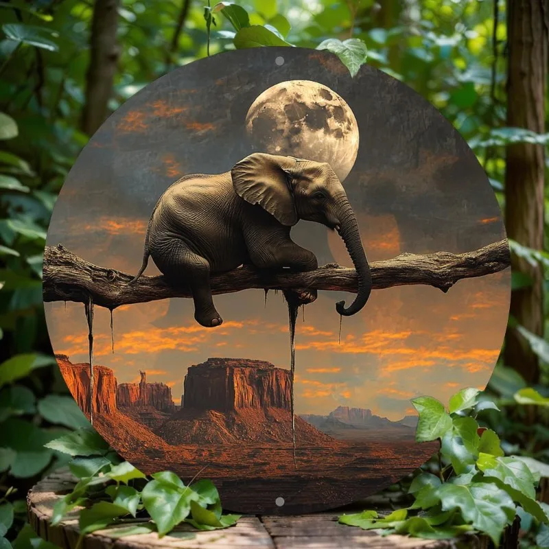 Elephant-Themed Round Metal Wall Art, Aluminum Decorative Signage, 2D Flat Print, for Home, Office, Party Decor, Holiday Gift
Elephant-Themed Round Metal Wall Art, Aluminum Decorative Signage, 2D Flat Print, for Home, Office, Party Decor, Holiday Gift
