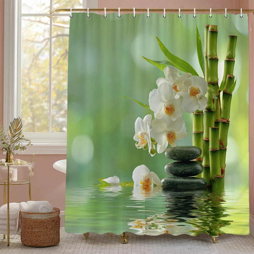 Zen Garden Bamboo Spa Stone Flower Theme Shower Curtain, Bathroom Decorative Shower Curtain, Print polyester Curtain with Hooks
Zen Garden Bamboo Spa Stone Flower Theme Shower Curtain, Bathroom Decorative Shower Curtain, Print polyester Curtain with Hooks