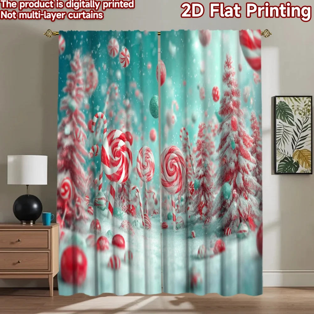 2D flat printing 2pcs Window Drapes Christmas Candy Land Snow Digital Printed Polyester Drapes Festive Holiday Use for Photo
2D flat printing 2pcs Window Drapes Christmas Candy Land Snow Digital Printed Polyester Drapes Festive Holiday Use for Photo