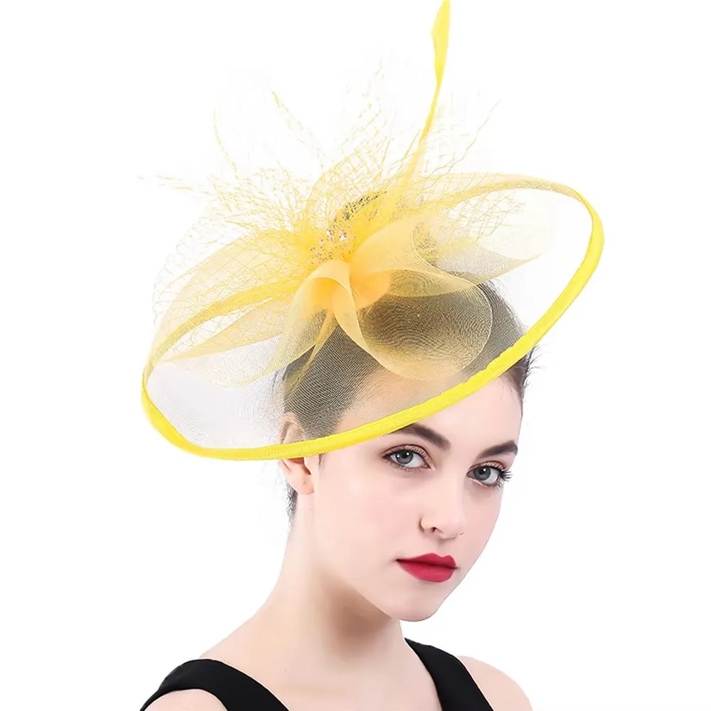 Women Yellow Summer Headwear Classic Feather Big Hats Ladies Fascinator kenducky Derby Race Bridal Headdress Wedding Accessories
Women Yellow Summer Headwear Classic Feather Big Hats Ladies Fascinator kenducky Derby Race Bridal Headdress Wedding Accessories