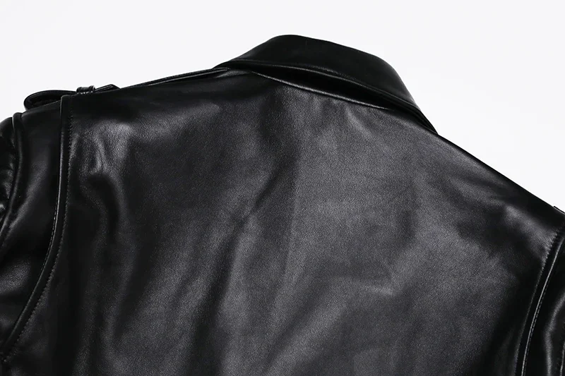 New Sheepskin Genuine Leather Jacket Oblique Zipper Fashion Motocycle Slim Jackets Soft Spring and Autum Clothing Short Coat 30 S99afa4e0186b4698bfc14b7596f2a094Z