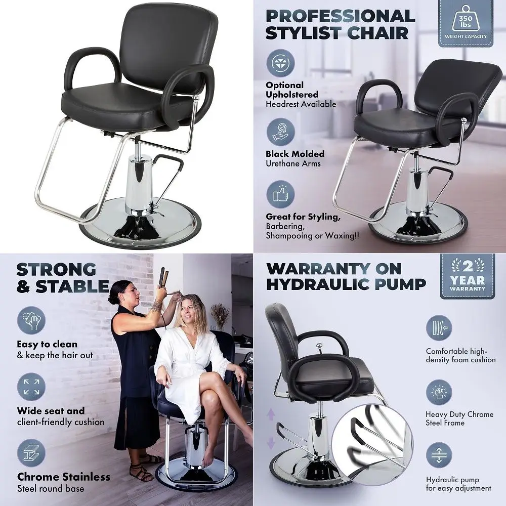 5446 Loop All Purpose Reclining Styling Chair for Professional Salons amp Barbershops, Black Molded Urethane Arms amp Wide Seat
5446 Loop All Purpose Reclining Styling Chair for Professional Salons amp Barbershops, Black Molded Urethane Arms amp Wide Seat