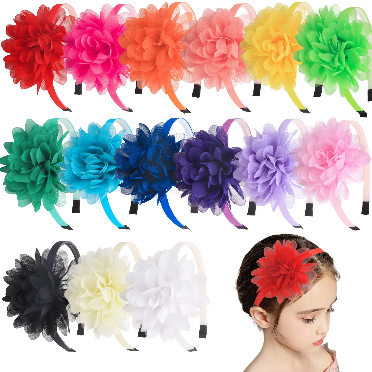 5 Pcs Candy Color Chiffon Flower Headbands for Girls Plastic Teeth Hairbands Floral Headband Children Hair Accessories
5 Pcs Candy Color Chiffon Flower Headbands for Girls Plastic Teeth Hairbands Floral Headband Children Hair Accessories