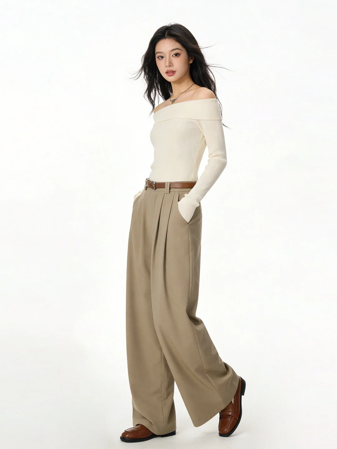 Elegant High Waist Drapey Suit Wide Leg Pants Straight Loose Pleated Slimming Long Trousers Spring 2026 Ladies Casual Pants
Elegant High Waist Drapey Suit Wide Leg Pants Straight Loose Pleated Slimming Long Trousers Spring 2026 Ladies Casual Pants