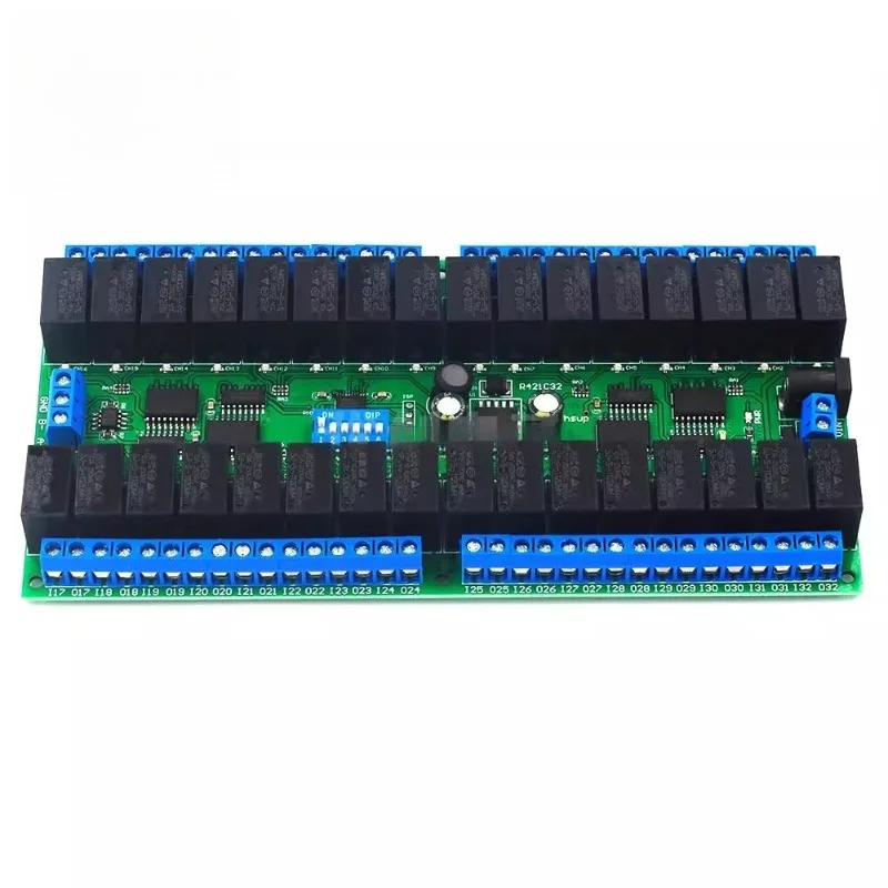 32-канальное реле RS485, протокол Modbus RTU, последовательный порт, переключатель дистанционного управления, плата управления ПЛК, 12 В/24 В
32-канальное реле RS485, протокол Modbus RTU, последовательный порт, переключатель дистанционного управления, плата управления ПЛК, 12 В/24 В
