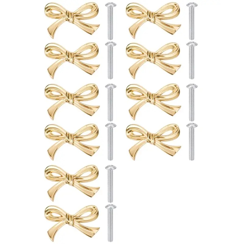 ALIM-10Pcs Gold Brass Bow Dresser Knobs, Vintage Bow Shape Drawer Pull Handles For Cabinet, Wardrobe, Kitchen
ALIM-10Pcs Gold Brass Bow Dresser Knobs, Vintage Bow Shape Drawer Pull Handles For Cabinet, Wardrobe, Kitchen