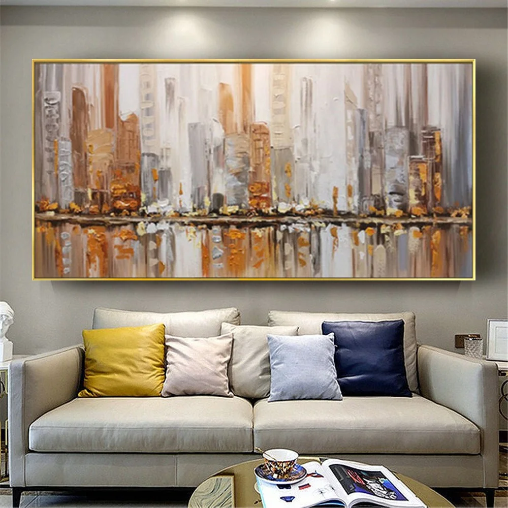 100% Hand-painted City Mural Building Wall Art Picture Metallic Texture Abstract Oil Painting Canvas Poster Decor Home Live Room
100% Hand-painted City Mural Building Wall Art Picture Metallic Texture Abstract Oil Painting Canvas Poster Decor Home Live Room