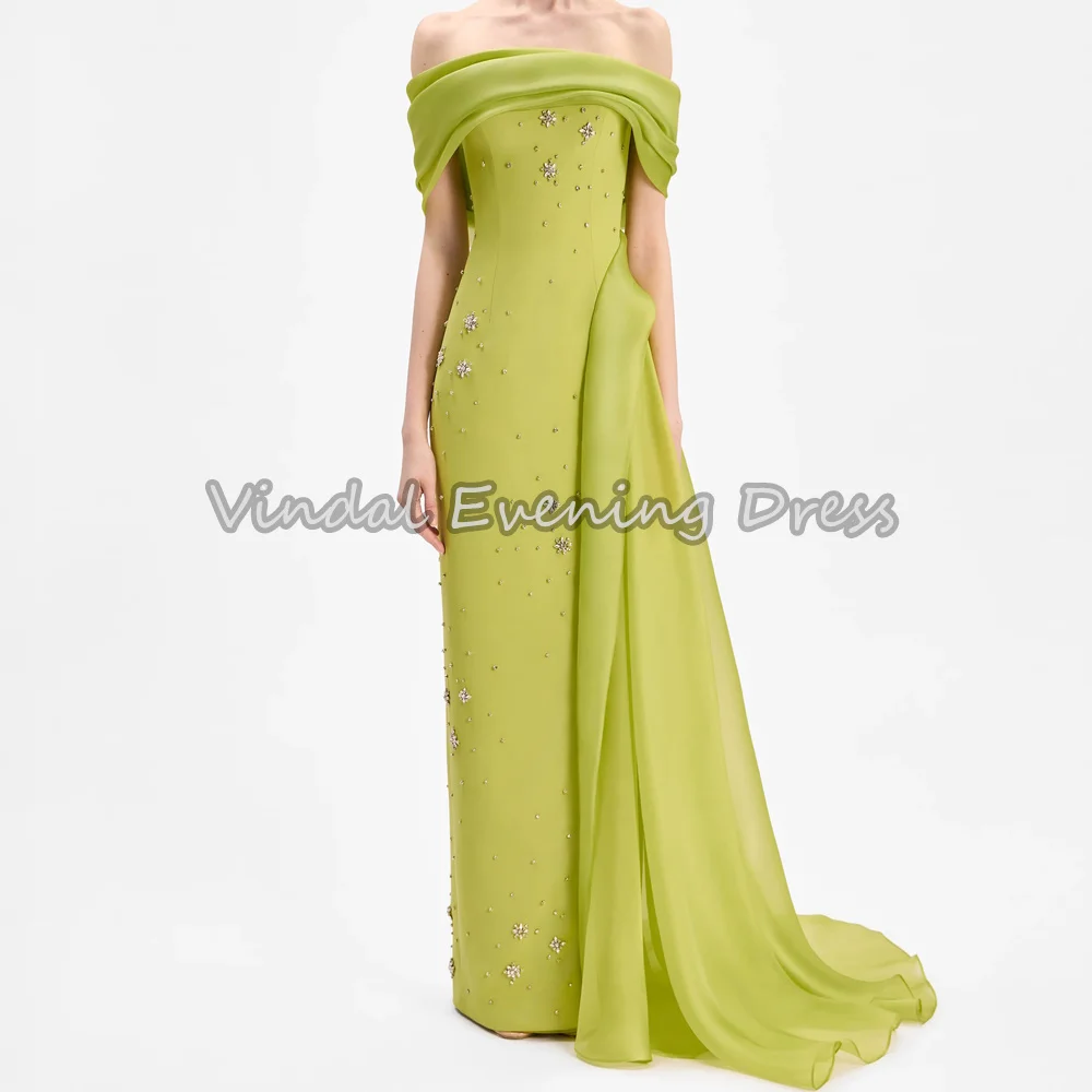 Креп Vindal, прямые креповые платья с открытыми плечами и складками длиной до пола, простые вечерние платья в Саудовской Аравии для женщин, 2025 г., без рукавов
Креп Vindal, прямые креповые платья с открытыми плечами и складками длиной до пола, простые вечерние платья в Саудовской Аравии для женщин, 2025 г., без рукавов