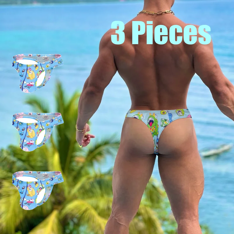 3 шт. Мужские стринги с милым мультяшным рисунком — сексуальный дизайн с подтяжкой ягодиц и низкой посадкой, мягкие удобные трусы-бикини
3 шт. Мужские стринги с милым мультяшным рисунком — сексуальный дизайн с подтяжкой ягодиц и низкой посадкой, мягкие удобные трусы-бикини