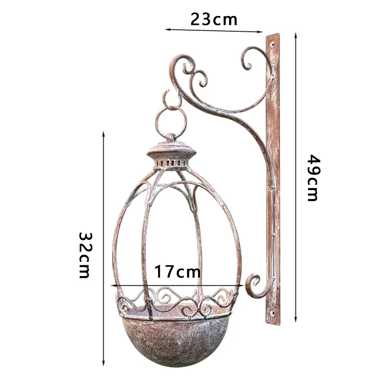 ZML wrought iron hanging basket outdoor courtyard old balcony garden flower pot hanging flower stand
ZML wrought iron hanging basket outdoor courtyard old balcony garden flower pot hanging flower stand