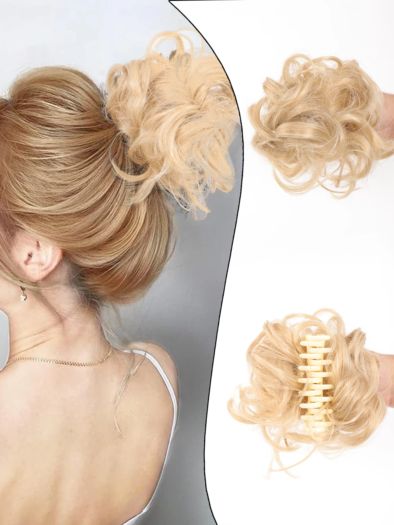 Synthetic Hair Bun Claw Clip in Chignon Hair Piece Curly Messy Bun Ponytail Hair Extensions Scrunchie Hairpieces for Women
Synthetic Hair Bun Claw Clip in Chignon Hair Piece Curly Messy Bun Ponytail Hair Extensions Scrunchie Hairpieces for Women
