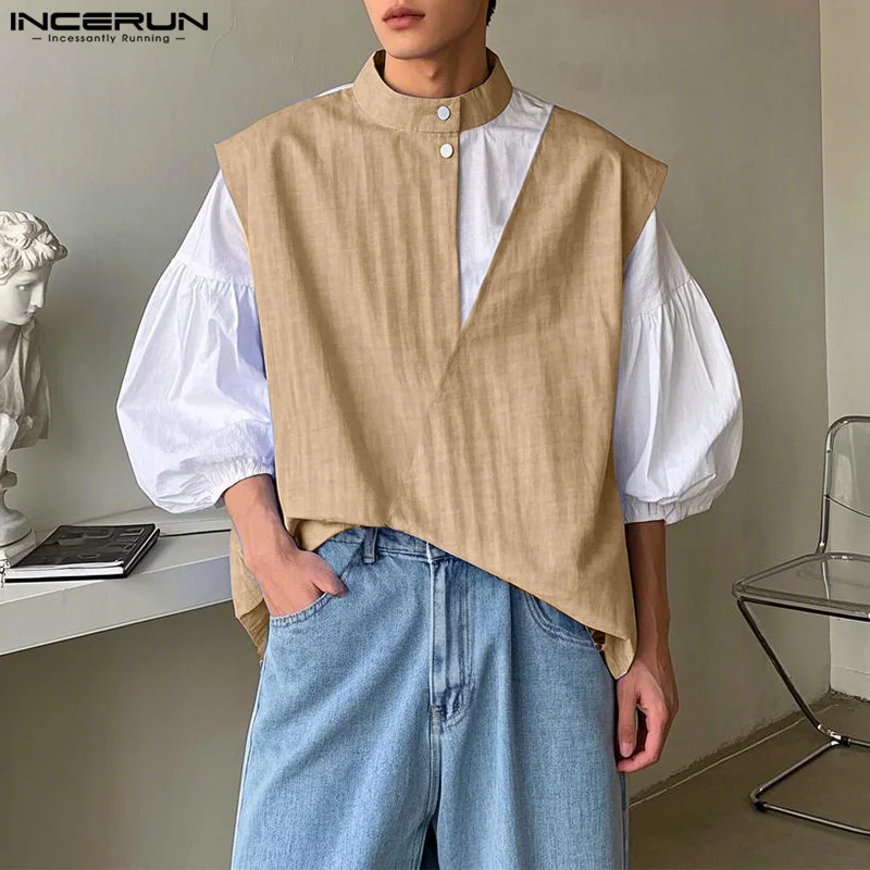 2025 Men Irregular Shirt Patchwork Stand Collar Half Sleeve Casual Men Clothing Streetwear Loose Fashion Camisas S-5XL INCERUN
2025 Men Irregular Shirt Patchwork Stand Collar Half Sleeve Casual Men Clothing Streetwear Loose Fashion Camisas S-5XL INCERUN