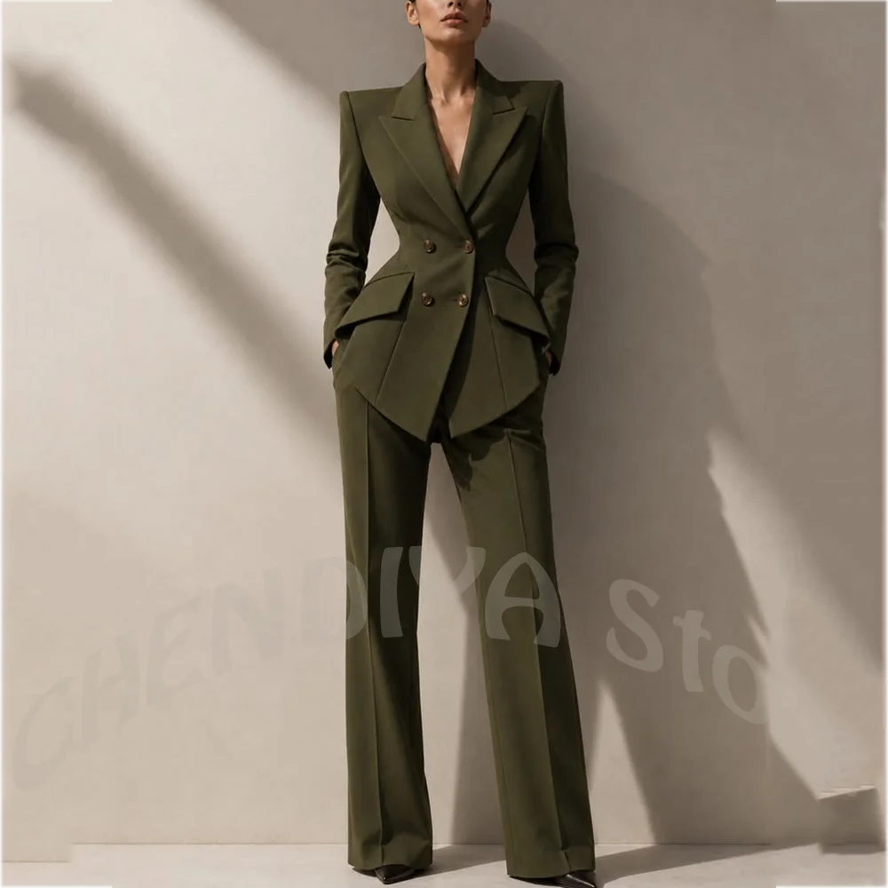 New Arrival Women's Two Piece Suit Peak Lapel Slim Fitted Classic Double Breasted Wedding Guest Evening Gala Party Female Set
New Arrival Women's Two Piece Suit Peak Lapel Slim Fitted Classic Double Breasted Wedding Guest Evening Gala Party Female Set