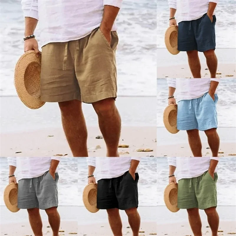 S-5XL Men's Shorts Summer Drawstring Elastic Straight Beach Shorts Cotton and Linen Solid Color Mens Shorts Causal Male Pants
S-5XL Men's Shorts Summer Drawstring Elastic Straight Beach Shorts Cotton and Linen Solid Color Mens Shorts Causal Male Pants