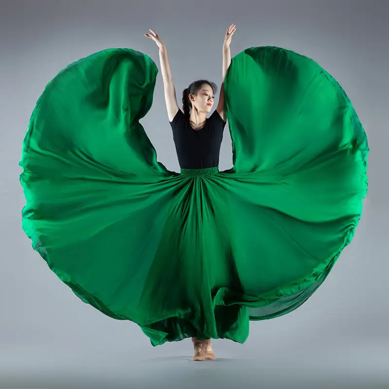 Women Classical Modern Dance Training Skirt Elegant Ethnic Flared Chiffon Performance Swing Skirt Wrap Ethereal 720 Degree Skirt
Women Classical Modern Dance Training Skirt Elegant Ethnic Flared Chiffon Performance Swing Skirt Wrap Ethereal 720 Degree Skirt