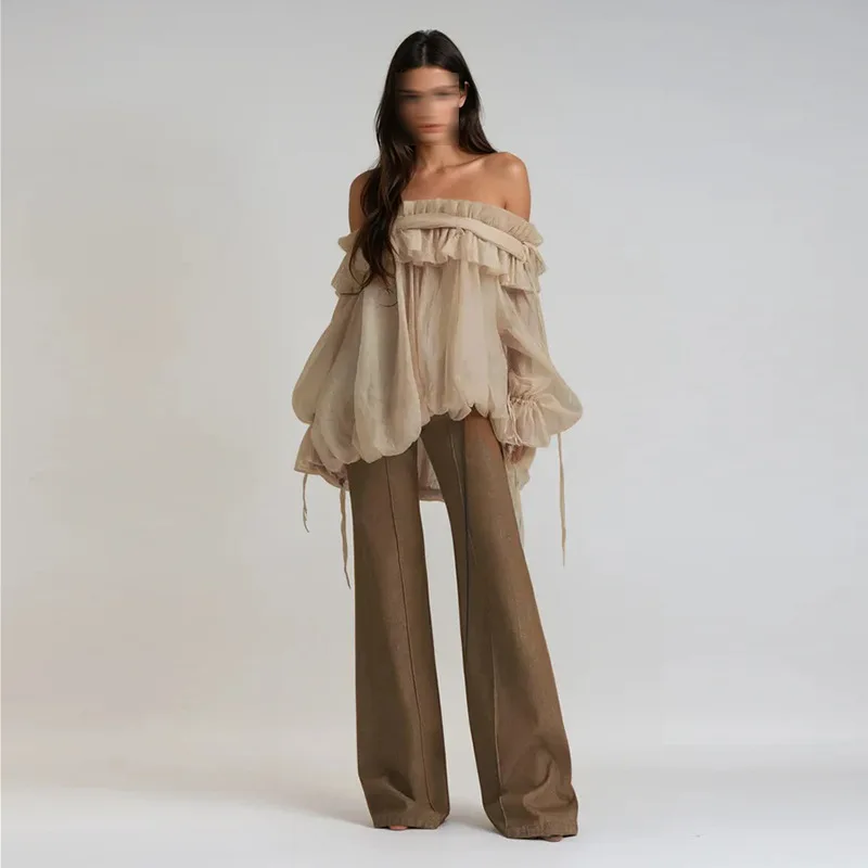 Французский милый ретро-стиль на одно плечо с рукавами-трубой, однотонный шифоновый топ, новинка лета 2025 г.
Французский милый ретро-стиль на одно плечо с рукавами-трубой, однотонный шифоновый топ, новинка лета 2025 г.