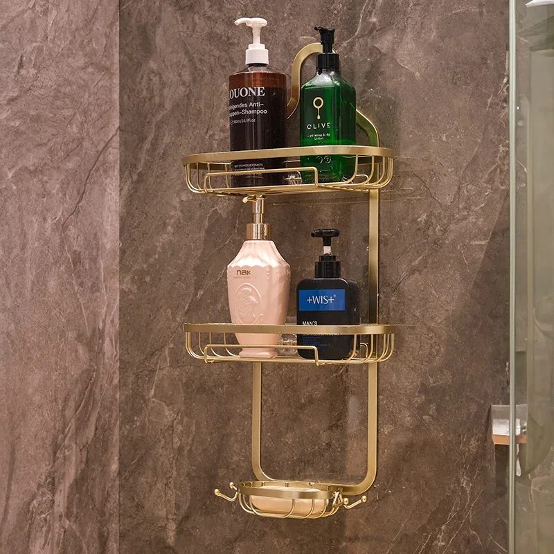 Golden bathroom storage rack non perforated wall mounted bathroom rack shower gel shampoo soap storage bathroom accessories
Golden bathroom storage rack non perforated wall mounted bathroom rack shower gel shampoo soap storage bathroom accessories