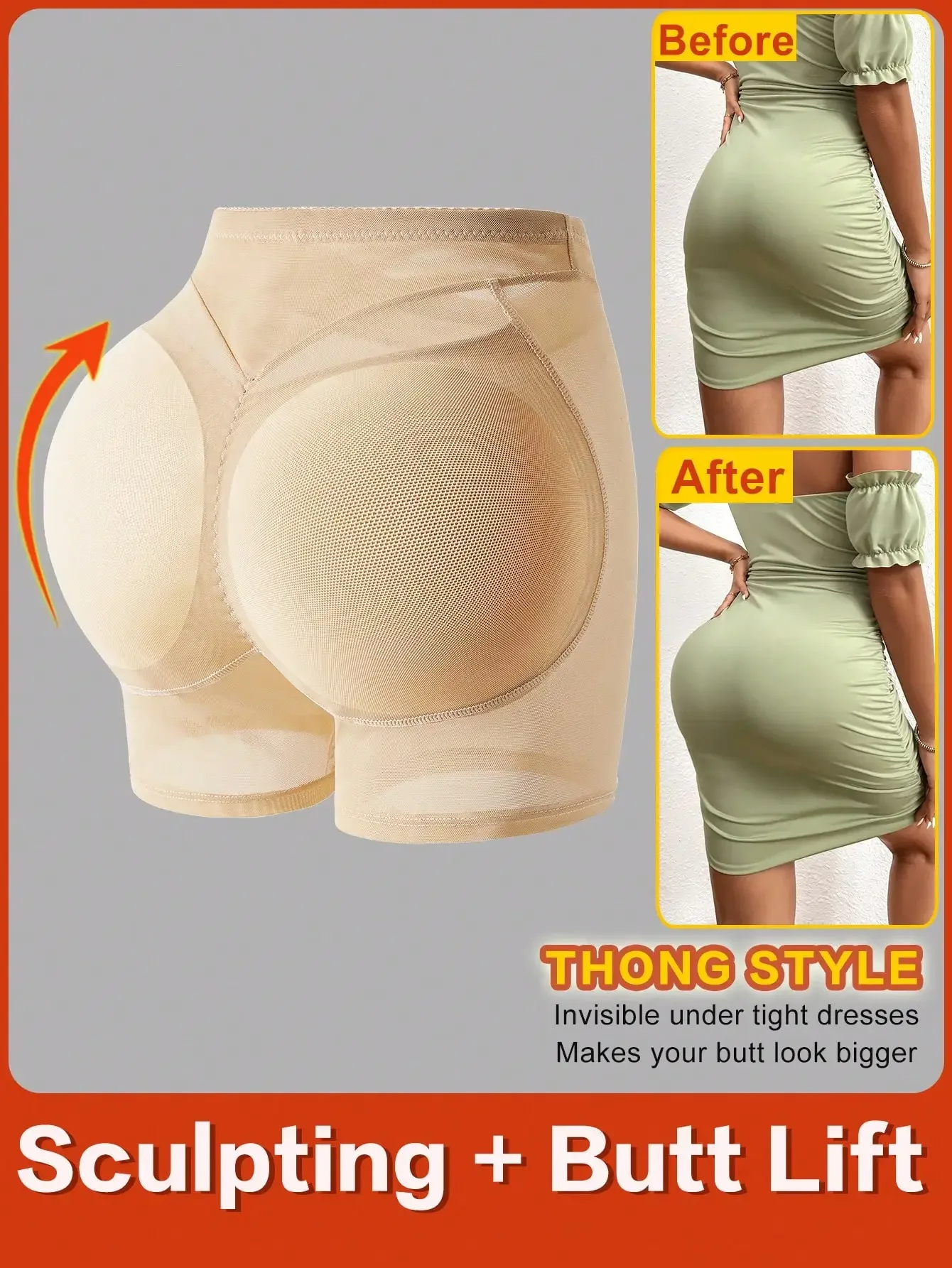 1pc Women Butt Lifter Shorts With Removable Padded Inserts, Sexy Figure Shaping Seamless Tummy Control Panties
1pc Women Butt Lifter Shorts With Removable Padded Inserts, Sexy Figure Shaping Seamless Tummy Control Panties