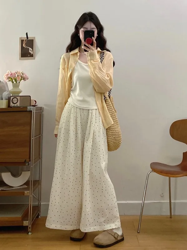 Spring 2026 Women's plus Size Fashion Set with Vest Sun Protection Shirt Polka Dot Pants Three Piece Set Collar All Cotton
Spring 2026 Women's plus Size Fashion Set with Vest Sun Protection Shirt Polka Dot Pants Three Piece Set Collar All Cotton