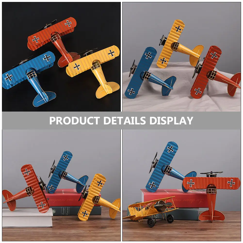 Retro Metal Airplane Decorative Vintage Aircraft Desktop Craft Ornament Home Party Decoration Rustic Airplane Accents
Retro Metal Airplane Decorative Vintage Aircraft Desktop Craft Ornament Home Party Decoration Rustic Airplane Accents