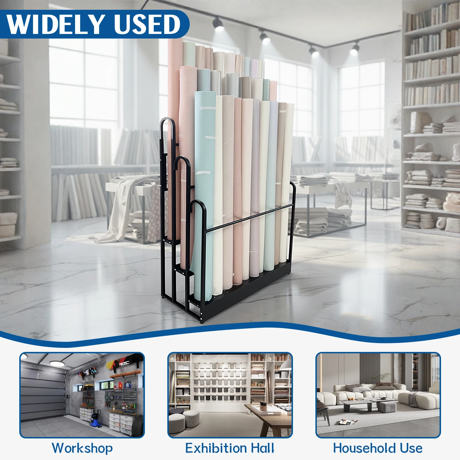 Fabric Roll Storage Rack Adjustable Height Detachable Fabric Display Organizer 3 Tier for Car Window Films PVC Films Tablecloth
Fabric Roll Storage Rack Adjustable Height Detachable Fabric Display Organizer 3 Tier for Car Window Films PVC Films Tablecloth