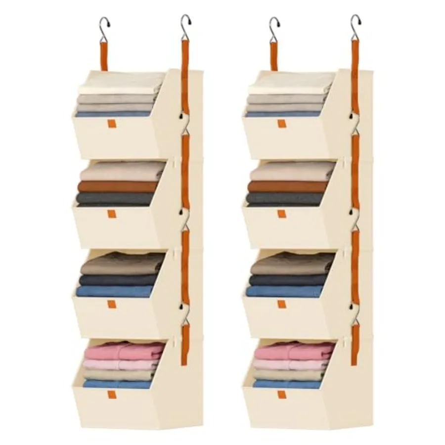 Hanging Closet Organizer - 4 Tier Collapsible Hanging Shelves with Hooks Zipper, Fabric Clothes Organizer, Space-Saving Storage
Hanging Closet Organizer - 4 Tier Collapsible Hanging Shelves with Hooks Zipper, Fabric Clothes Organizer, Space-Saving Storage