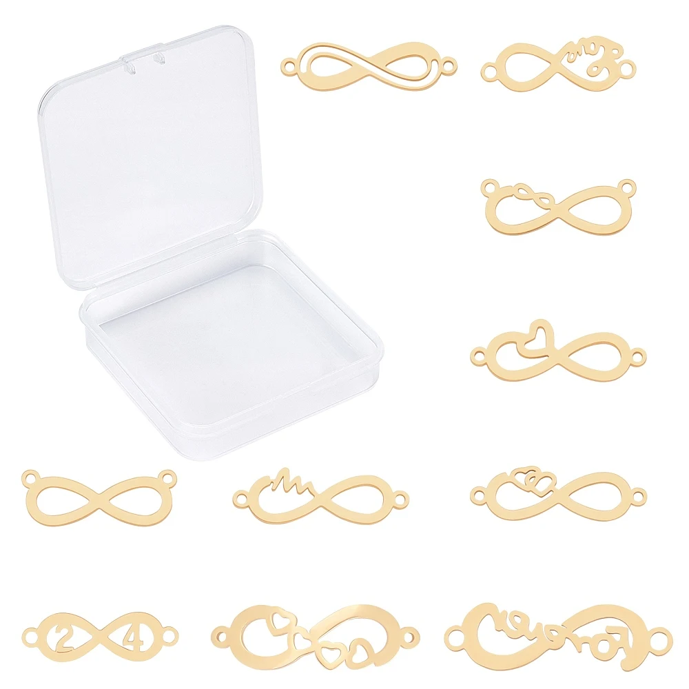 10Pcs 10 Style 304 201 Stainless Steel Links Connectors Infinity Golden 1pcs/style
10Pcs 10 Style 304 201 Stainless Steel Links Connectors Infinity Golden 1pcs/style