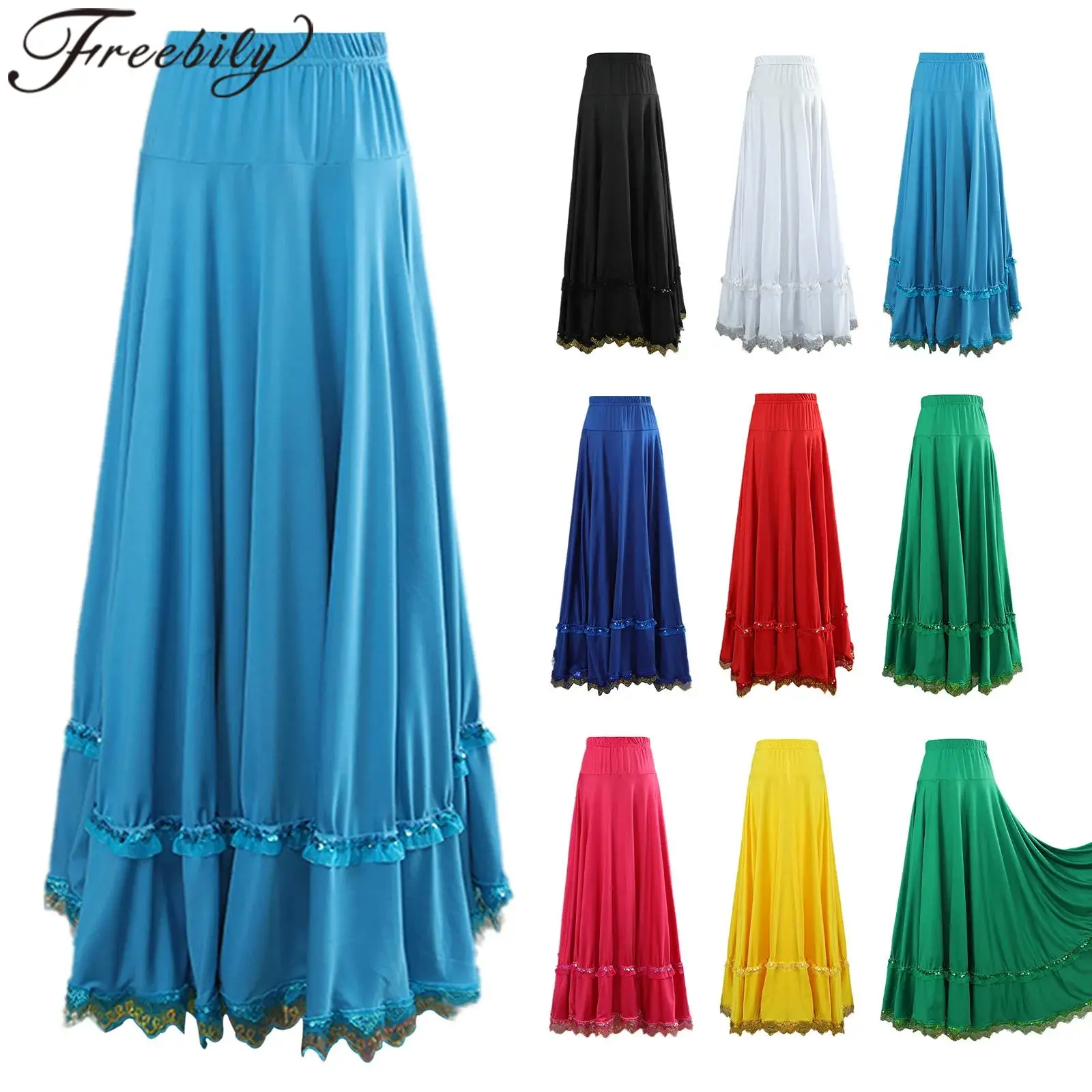 Женская юбка для испанского фламенко, лирического танца, бальных танцев, струящаяся макси-юбка, классический этнический танцевальный костюм для выступлений
Женская юбка для испанского фламенко, лирического танца, бальных танцев, струящаяся макси-юбка, классический этнический танцевальный костюм для выступлений