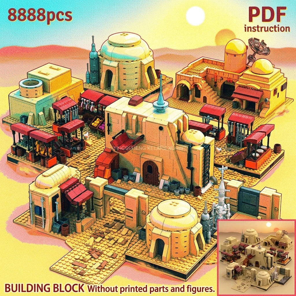 MOC Sci-Fi Desert Planet Architecture Building Blocks Modular Space Outpost Adult Brick Set Micro Diorama Display
MOC Sci-Fi Desert Planet Architecture Building Blocks Modular Space Outpost Adult Brick Set Micro Diorama Display