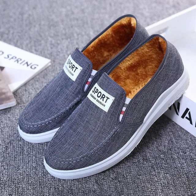 Men's Low-Top Breathable Fleece Lined Slip-On Canvas Shoes Comfortable Casual Board Shoes Durable Rubber Outsole
Men's Low-Top Breathable Fleece Lined Slip-On Canvas Shoes Comfortable Casual Board Shoes Durable Rubber Outsole