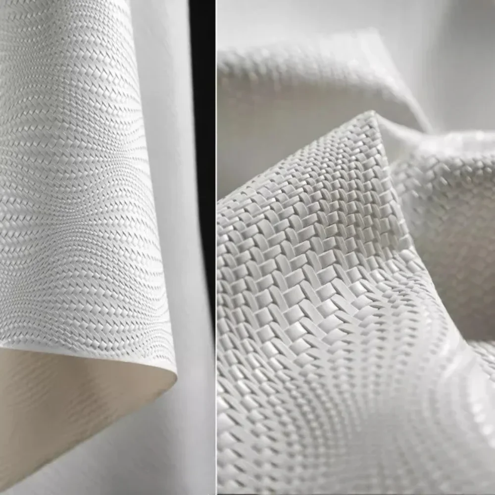 White Woven Embossed Leather Fabric for High-end Outerwear Skirt DIY Clothing Designer Cloth Diy Sewing Material By The Meter
White Woven Embossed Leather Fabric for High-end Outerwear Skirt DIY Clothing Designer Cloth Diy Sewing Material By The Meter