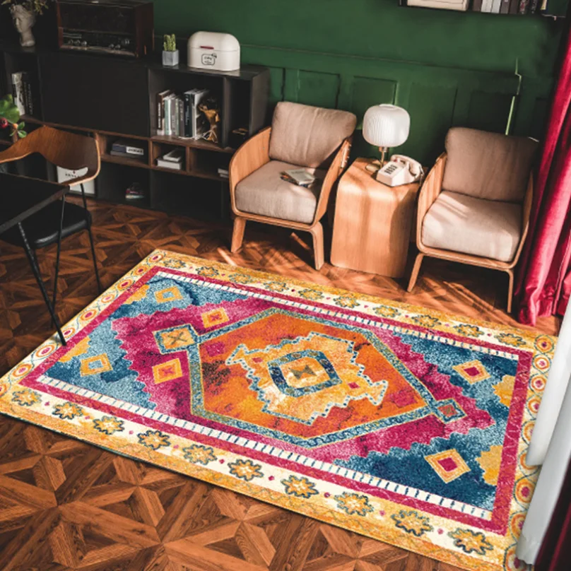 VIKAMA Bohemian Pattern Decorative Carpet Tribal Style Moroccan Luxury Persian Art Multi-style Rug Geometric loop-pile Rug
VIKAMA Bohemian Pattern Decorative Carpet Tribal Style Moroccan Luxury Persian Art Multi-style Rug Geometric loop-pile Rug