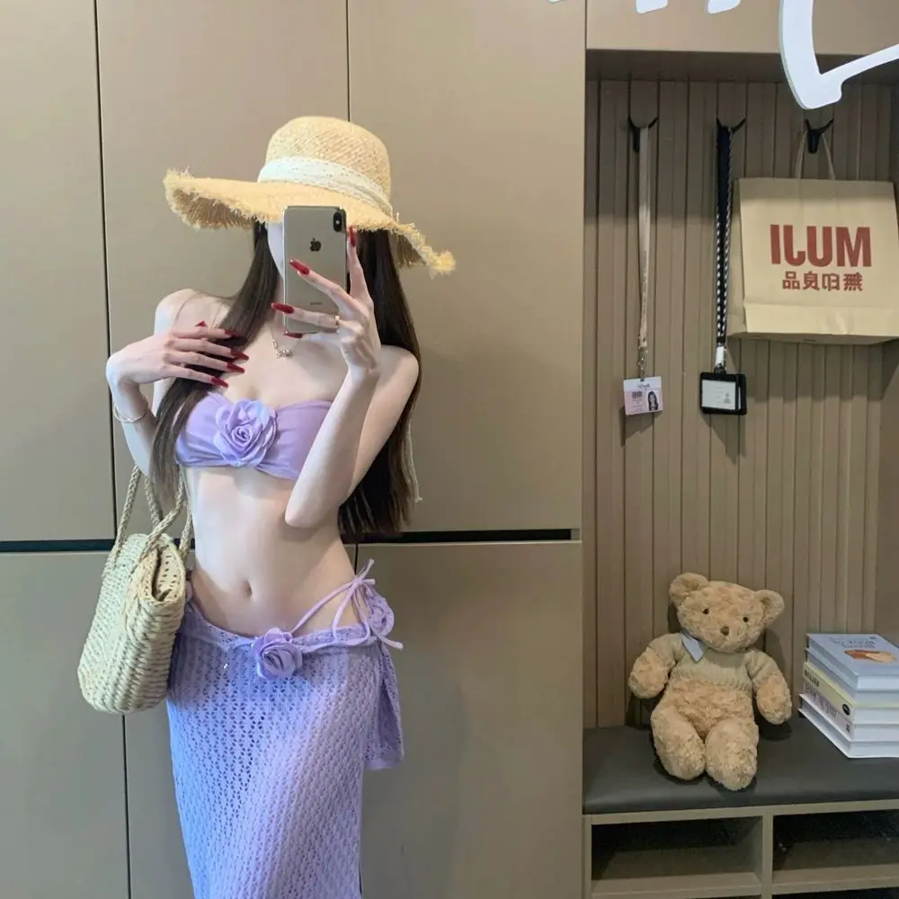 Summer Women Floral Purple Sexy Bikini Set with Long Dress Push Up Swimsuit for Beachwear Slimming Swimwear Swimming Clothing
Summer Women Floral Purple Sexy Bikini Set with Long Dress Push Up Swimsuit for Beachwear Slimming Swimwear Swimming Clothing