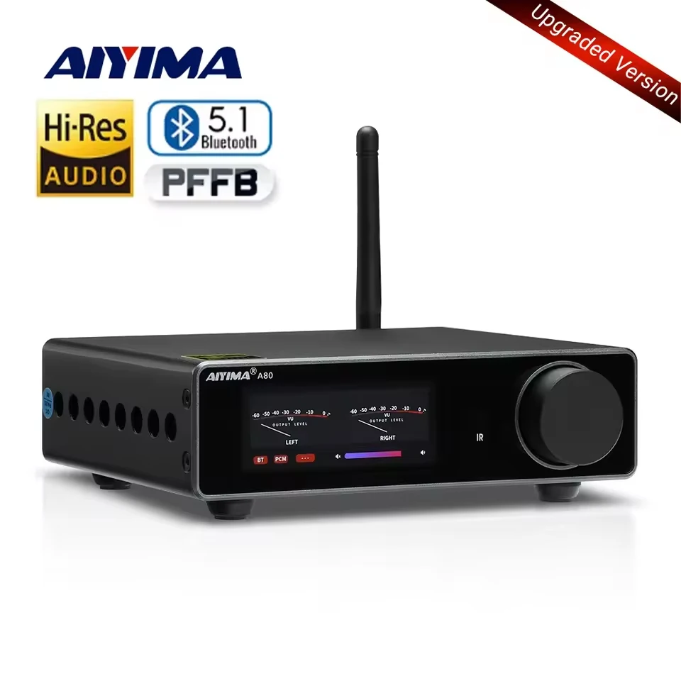AIYIMA A80 TPA3255 Bluetooth Amplifier PFFB With DAC Electronic UV Meter Power 300WX2 Hi-Res HiFi Home Digital Amp TRS RCA Input
AIYIMA A80 TPA3255 Bluetooth Amplifier PFFB With DAC Electronic UV Meter Power 300WX2 Hi-Res HiFi Home Digital Amp TRS RCA Input