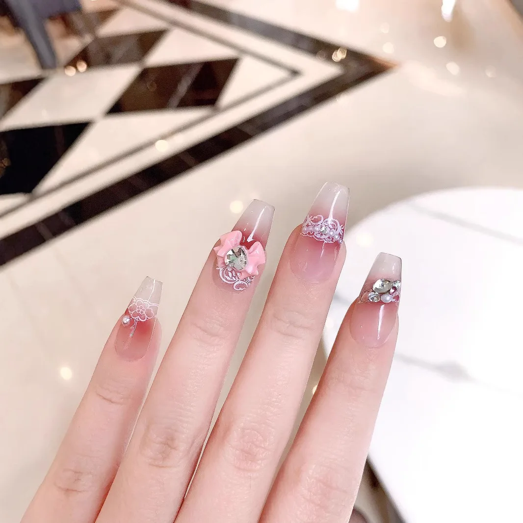 10Pcs Cute Handmade Press on Nails French Bow Rhinestone Decoration False Nail Wearable Full Cover Reusable Fake Nail Tips Art
10Pcs Cute Handmade Press on Nails French Bow Rhinestone Decoration False Nail Wearable Full Cover Reusable Fake Nail Tips Art