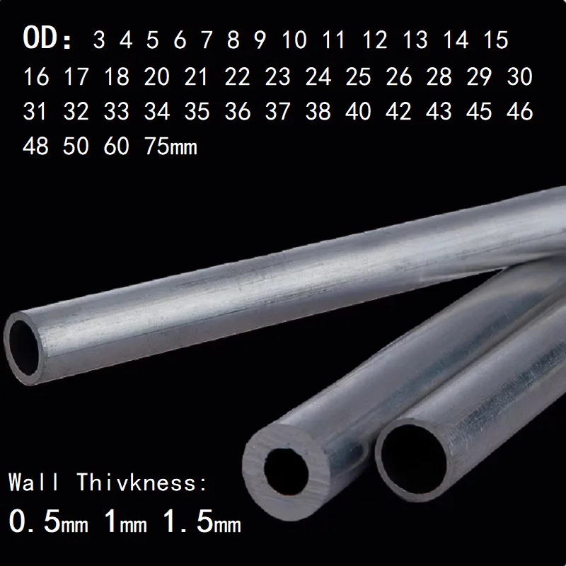 Алюминиевая стенка трубки, толщина 0,5 мм, 1 мм, 1,5 мм, наружный диаметр 3 ~ 75 мм, круглая алюминиевая труба 6061
Алюминиевая стенка трубки, толщина 0,5 мм, 1 мм, 1,5 мм, наружный диаметр 3 ~ 75 мм, круглая алюминиевая труба 6061
