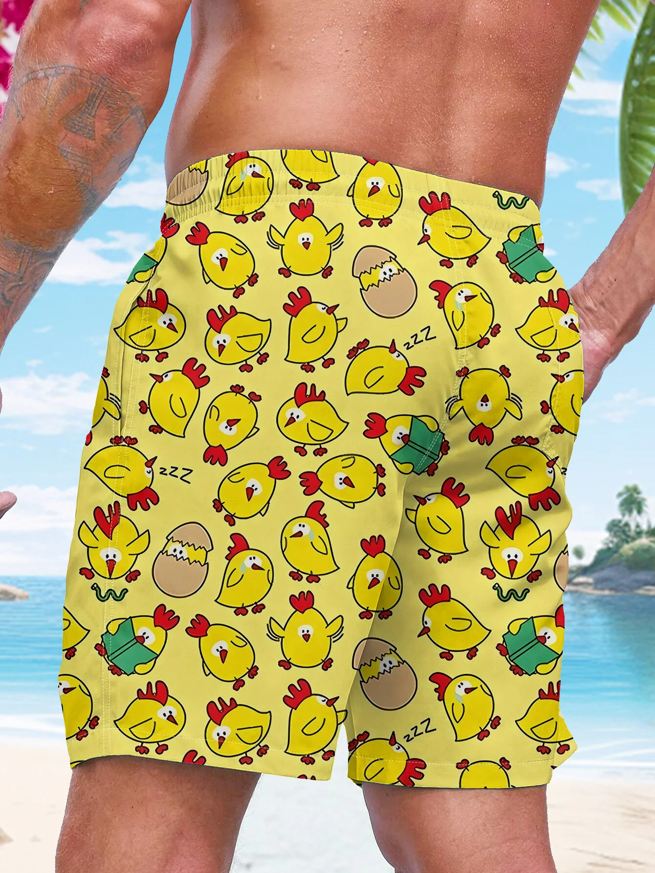 Men'S Quick-Dry Swim Shorts with Cute Yellow Chicken Graphic - Elastic Drawstring Waist, L, Casual Summer Swimwear,
Men'S Quick-Dry Swim Shorts with Cute Yellow Chicken Graphic - Elastic Drawstring Waist, L, Casual Summer Swimwear,