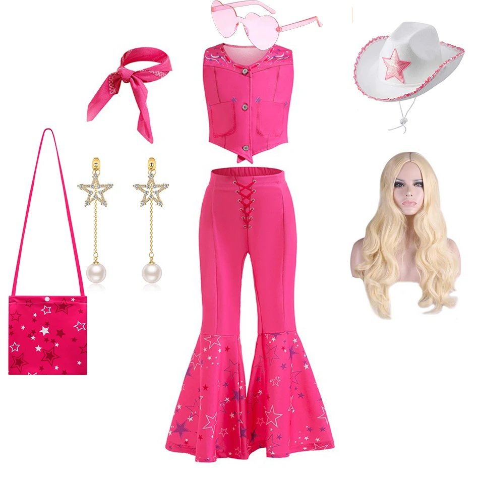Barbier Movie Pink Doll Girls Cosplay Costume Top and Pant Children Party Disguise Clothes Set Barbi Fantaisa Halloween Clothing
Barbier Movie Pink Doll Girls Cosplay Costume Top and Pant Children Party Disguise Clothes Set Barbi Fantaisa Halloween Clothing