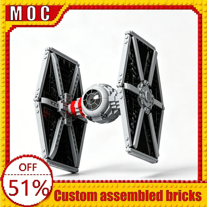 NEW 488PCS Sci-Fi TIE Fighter Modify Iden Versio Version Custom Building Blocks MOC Model Educational Assembly Toy Birthday Gift
NEW 488PCS Sci-Fi TIE Fighter Modify Iden Versio Version Custom Building Blocks MOC Model Educational Assembly Toy Birthday Gift