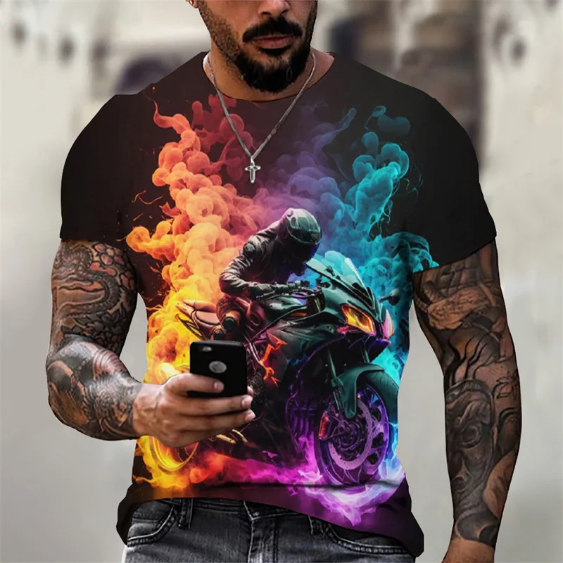 Summer men's clothing 3D pattern cool motorcycle graphic short sleeved comfortable round neck pullover casual T-shirt top for me
Summer men's clothing 3D pattern cool motorcycle graphic short sleeved comfortable round neck pullover casual T-shirt top for me