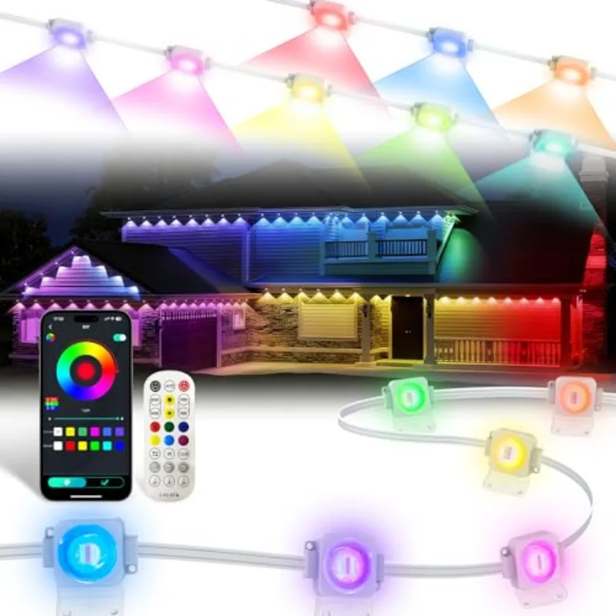 Permanent Outdoor Lights for House RGB IC Smart Permanent Eave Lighting with App/Remote Control IP67 Waterproof Music Sync DIY
Permanent Outdoor Lights for House RGB IC Smart Permanent Eave Lighting with App/Remote Control IP67 Waterproof Music Sync DIY