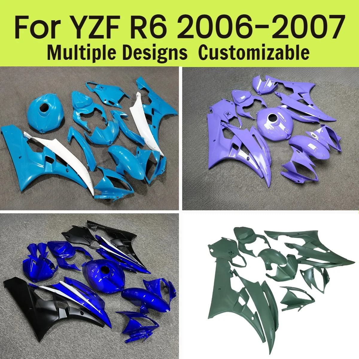 Fairing Body Kit YZFR6 2006 2007 Aftermarket Motorcycle Plastic Set Bodywork Fairings for YAMAHA YZF R6 06 07
Fairing Body Kit YZFR6 2006 2007 Aftermarket Motorcycle Plastic Set Bodywork Fairings for YAMAHA YZF R6 06 07