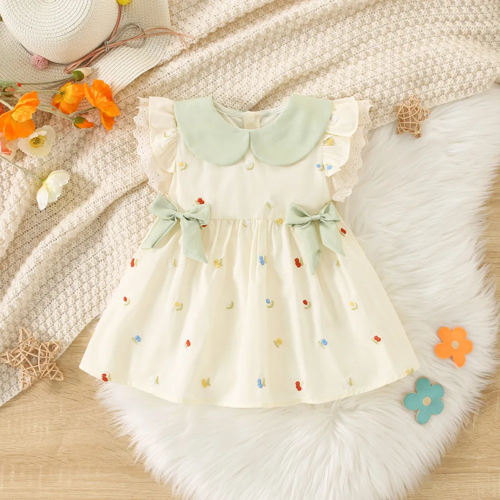 Summer New Cute Green Doll Collar Baby Girl Dress, Sweet Little Floral Bow Children'S Sleeveless Clothes (9 Months - 4 Years)
Summer New Cute Green Doll Collar Baby Girl Dress, Sweet Little Floral Bow Children'S Sleeveless Clothes (9 Months - 4 Years)