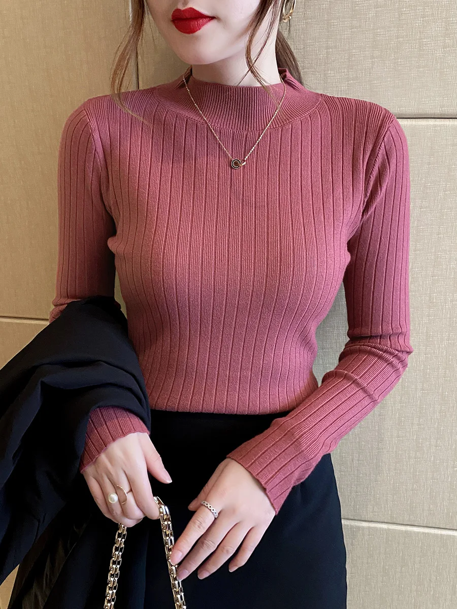 Spring Autumn Women Ribbed Knit Pullover Sweater Korean Fashion Fitted Top Black White Gray Coffee Sweaters Female
Spring Autumn Women Ribbed Knit Pullover Sweater Korean Fashion Fitted Top Black White Gray Coffee Sweaters Female